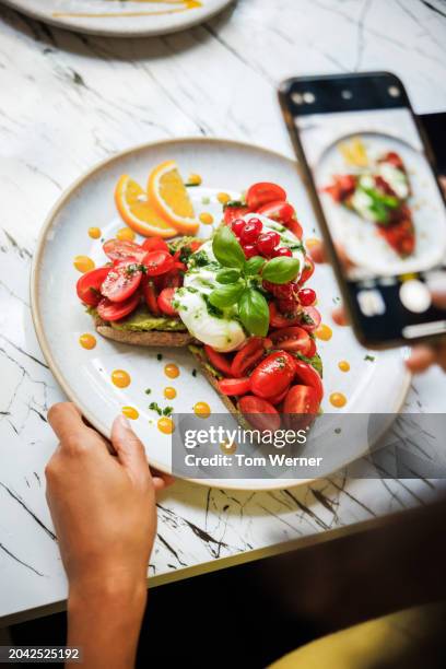 gourmet bruschetta plate get pictured - foodie stock pictures, royalty-free photos & images