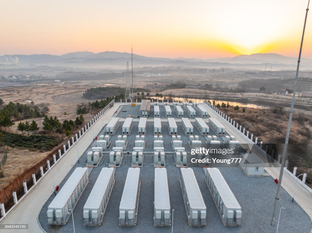 Energy storage power station in the morning