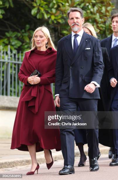 Crown Princess Marie Chantal of Greece and Crown Prince Pavlos of Greece attend the Thanksgiving Service for King Constantine of the Hellenes at St...