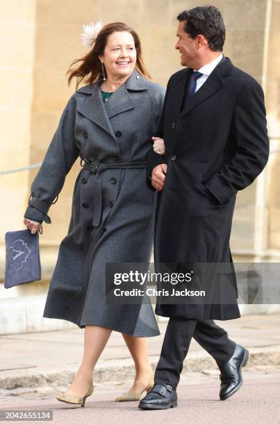 Princess Alexia of Greece and Denmark and Carlos Morales attend the Thanksgiving Service for King Constantine of the Hellenes at St George's Chapel...