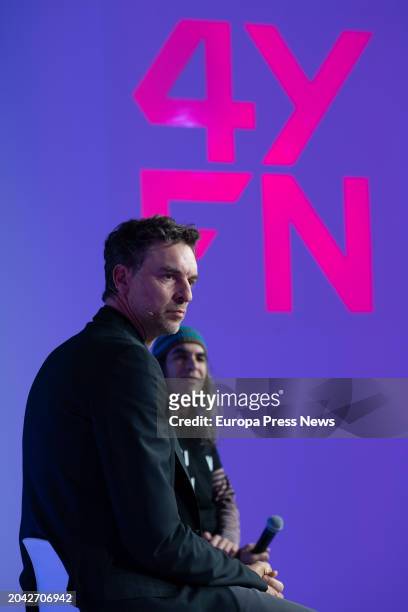 The athlete and president of Gasol16 Ventures, Pau Gasol , and the chief digital officer of Telefonica Innovacion Digital, Chema Alonso , during the...