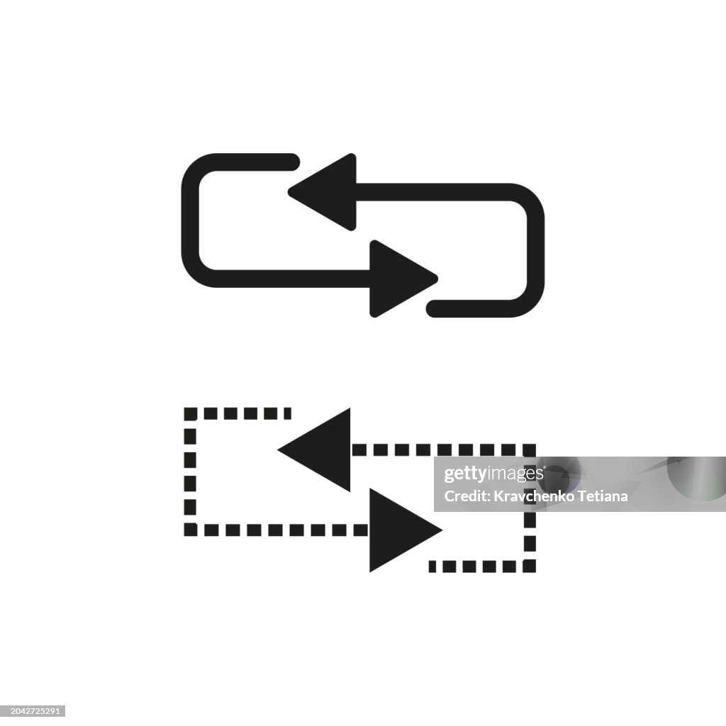 Reversible Process Arrows Data Exchange Symbol Vector Illustration Eps ...