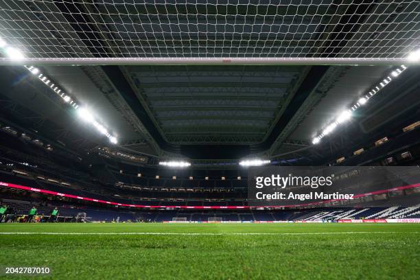 General view inside the stadium prior to the LaLiga EA Sports match between Real Madrid CF and Sevilla FC at Estadio Santiago Bernabeu on February...