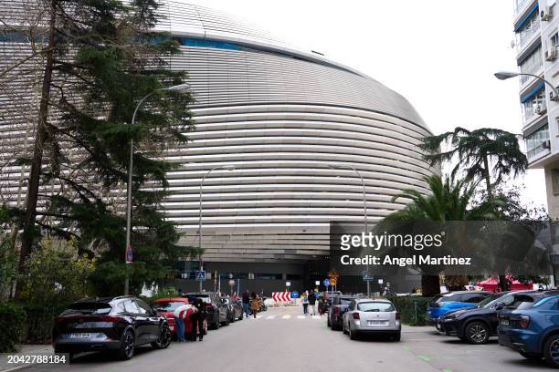 General view outside the stadium prior to the LaLiga EA Sports match between Real Madrid CF and Sevilla FC at Estadio Santiago Bernabeu on February...