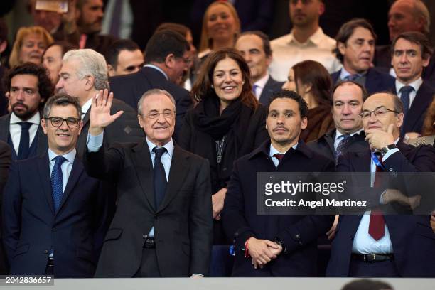 Félix Bolaños, Spanish Justice Minister, Florentino Perez, President of Real Madrid, José María del Nido Carrasco, President of Sevilla FC, and José...