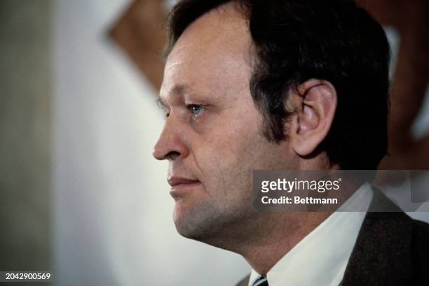 Canadian politician Jean Chrétien, Minister of Finance, pictured in Ottawa, 1979.