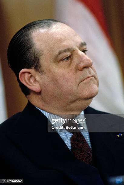 French Prime Minister Raymond Barre pictured during a visit to Ottawa, Canada, February 9th 1979.