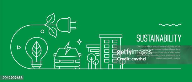 nachhaltigkeitskonzept banner-design. smart city, grüne energie, umweltfreundlich. - smart city stock-grafiken, -clipart, -cartoons und -symbole