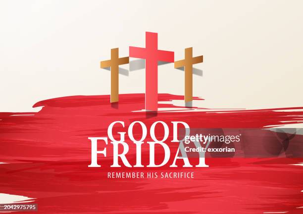 good friday remembrance - biblical event stock illustrations