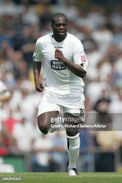 August 7: Michael Ricketts of Leeds United running during the Championship match between Leeds United and Derby County at Elland Road on August 7,...