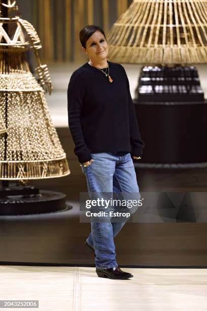 Fashion designer Maria Grazia Chiuri during the Christian Dior Womenswear Fall/Winter 2024-2025 show as part of Paris Fashion Week on February 27,...