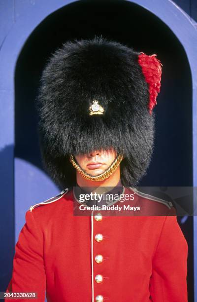 Soldier guard at the Citadelle, home to the Van Doos, the Royal 22nd Regimen, still the largest North American fort that is occupied by troops, 2003....