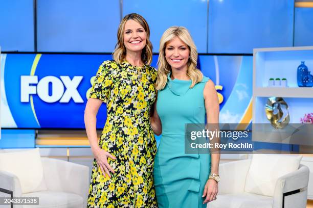 Savannah Guthrie with host Ainsley Earhardt as she visits "Fox & Friends" to discuss her new book "Mostly What God Does: Reflections on Seeking and...