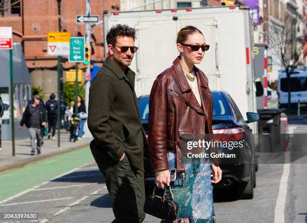 Gigi Hadid and Bradley Cooper are seen on February 27, 2024 in New York City.