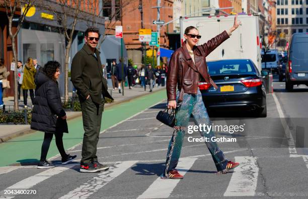 Gigi Hadid and Bradley Cooper are seen on February 27, 2024 in New York City.