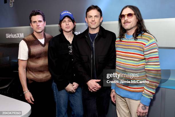Jared Followill, Matthew Followill, Caleb Followill and Nathan Followill of The Kings of Leo visit SiriusXM at SiriusXM Studios on February 27, 2024...
