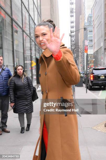 Sutton Foster is seen outside the today show on February 27, 2024 in New York City.