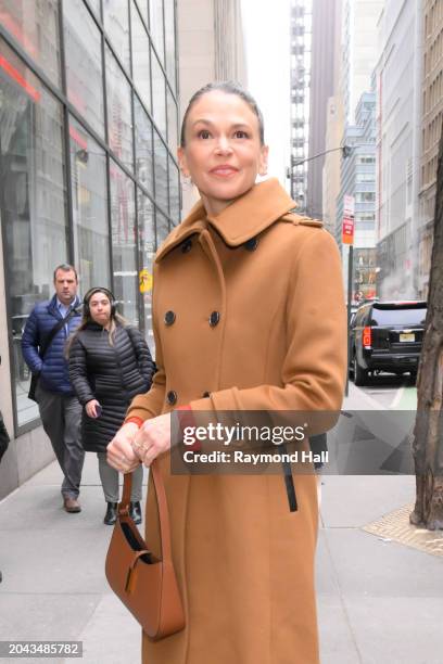 Sutton Foster is seen outside the today show on February 27, 2024 in New York City.