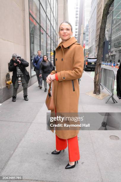 Sutton Foster is seen outside the today show on February 27, 2024 in New York City.