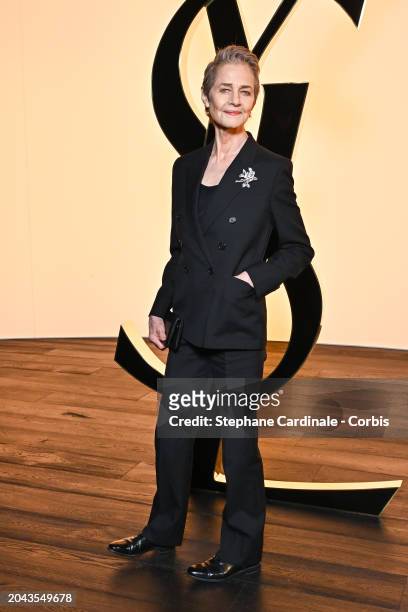 Charlotte Rampling attends the Saint Laurent Womenswear Fall/Winter 2024-2025 show as part of Paris Fashion Week on February 27, 2024 in Paris,...