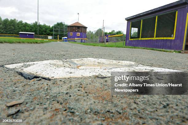 Home plate on one of the fields at Abner Doubleday Field on Monday, July 1, 2013 in Ballston Spa, N.Y. John Freeman, an umpire, was allegedly...