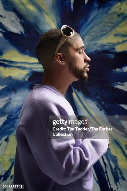 Rapper/singer Bad Bunny is photographed for Forbes Magazine on September 17, 2023 in New York City. PUBLISHED IMAGE. CREDIT MUST READ: Tim Tadder/The...