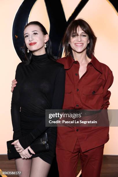 Alice Attal and Charlotte Gainsbourg attends the Saint Laurent Womenswear Fall/Winter 2024-2025 show as part of Paris Fashion Week on February 27,...