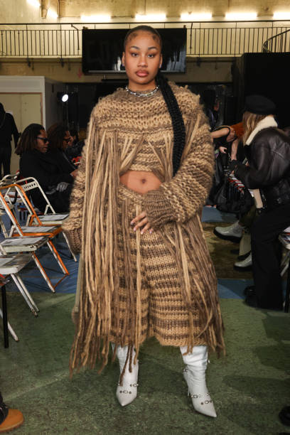 Yvana Landria attends the Laruicci Womenswear Fall/Winter 2024-2025 show as part of Paris Fashion Week on February 27, 2024 in Paris, France.