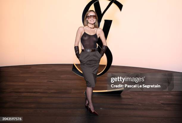 Olivia Wilde attends the Saint Laurent Womenswear Fall/Winter 2024-2025 show as part of Paris Fashion Week on February 27, 2024 in Paris, France.