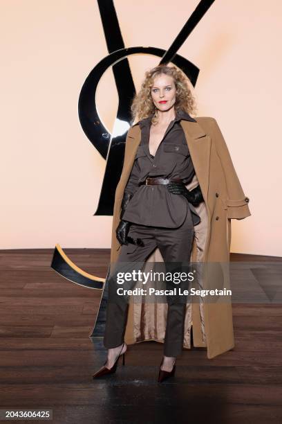 Eva Herzigova attends the Saint Laurent Womenswear Fall/Winter 2024-2025 show as part of Paris Fashion Week on February 27, 2024 in Paris, France.