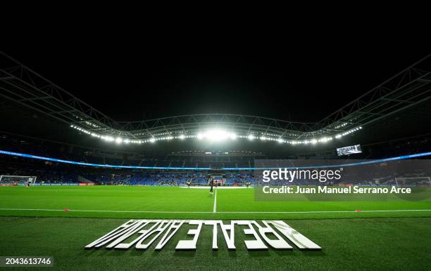 General view inside the stadium prior to the Copa del Rey Semifinal match between Real Sociedad and RCD Mallorca at Reale Arena on February 27, 2024...