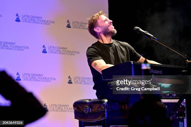 Latin GRAMMY artist Noel Schajris performs onstage during Latin GRAMMY In The Schools on February 27, 2024 in Memphis, Tennessee.