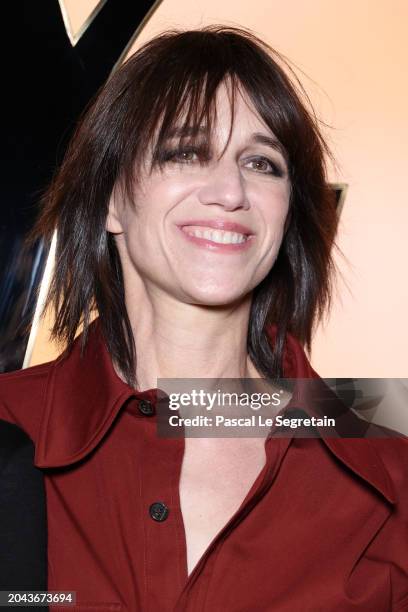 Charlotte Gainsbourg attends the Saint Laurent Womenswear Fall/Winter 2024-2025 show as part of Paris Fashion Week on February 27, 2024 in Paris,...