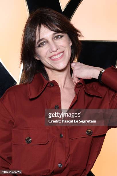 Charlotte Gainsbourg attends the Saint Laurent Womenswear Fall/Winter 2024-2025 show as part of Paris Fashion Week on February 27, 2024 in Paris,...