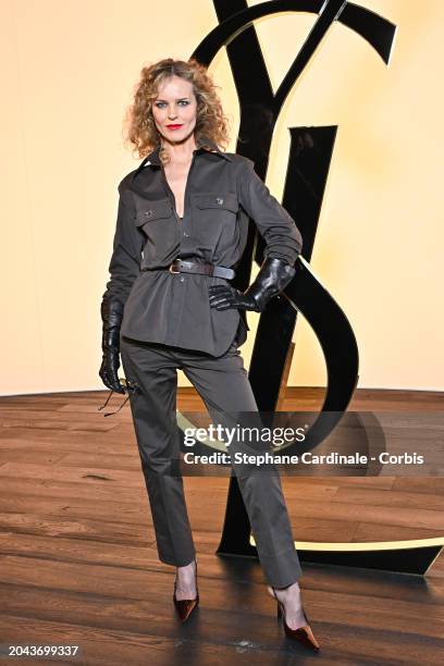 Eva Herzigova attends the Saint Laurent Womenswear Fall/Winter 2024-2025 show as part of Paris Fashion Week on February 27, 2024 in Paris, France.