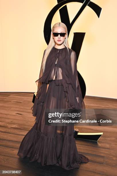 Singer Rosé attends the Saint Laurent Womenswear Fall/Winter 2024-2025 show as part of Paris Fashion Week on February 27, 2024 in Paris, France.