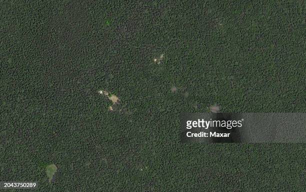 Maxar closeup satellite imagery of El Mirador - a large pre-Columbian Middle and Late Preclassic Maya settlement, located in the north of the modern...