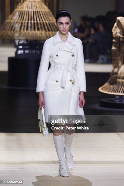 Model walks the runway during the Christian Dior Womenswear Fall/Winter 2024-2025 show as part of Paris Fashion Week on February 27, 2024 in Paris,...