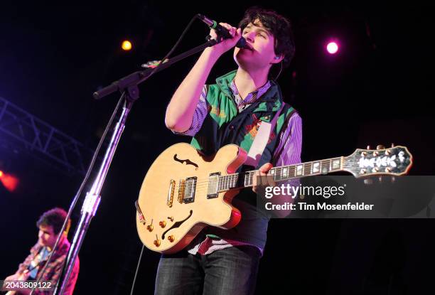 Ezra Koenig of Vampire Weekend performs during Live 105's Not So Silent Night at Oracle Arena on December 11, 2009 in Oakland, California.