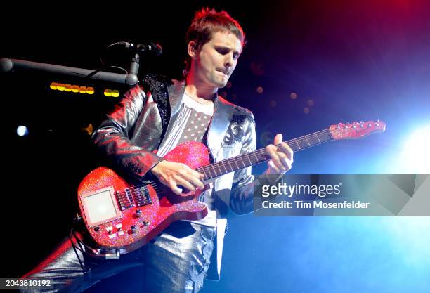 Matthew Bellamy of Muse performs during Live 105's Not So Silent Night at Oracle Arena on December 11, 2009 in Oakland, California.