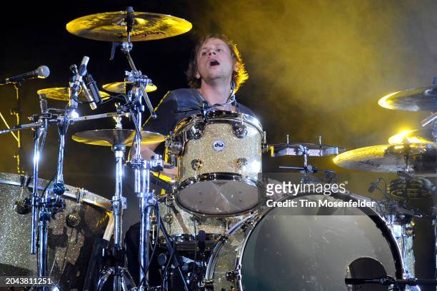 Dominic Howard of Muse performs during Live 105's Not So Silent Night at Oracle Arena on December 11, 2009 in Oakland, California.