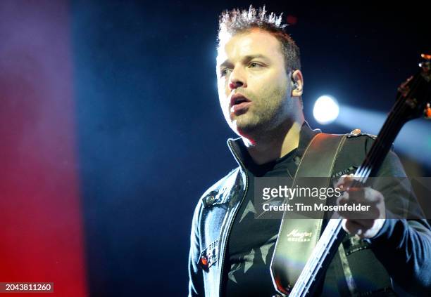 Chris Wolstenholme of Muse performs during Live 105's Not So Silent Night at Oracle Arena on December 11, 2009 in Oakland, California.