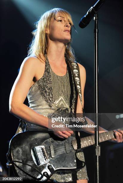 Emily Haines of Metric performs during Live 105's Not So Silent Night at Oracle Arena on December 11, 2009 in Oakland, California.