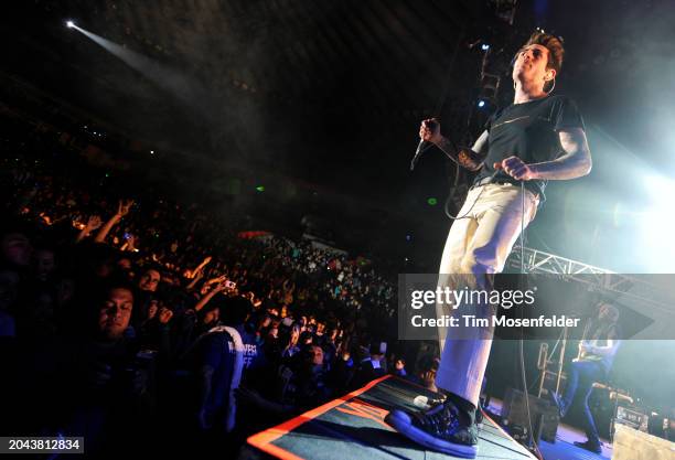 Davey Havok of AFI performs during Live 105's Not So Silent Night at Oracle Arena on December 11, 2009 in Oakland, California.