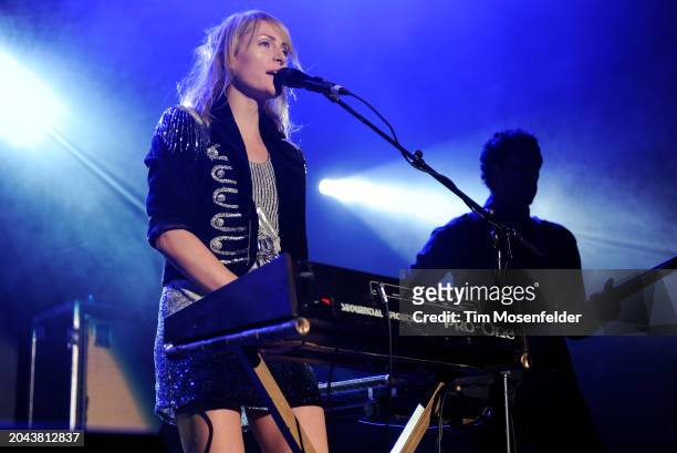 Emily Haines of Metric performs during Live 105's Not So Silent Night at Oracle Arena on December 11, 2009 in Oakland, California.