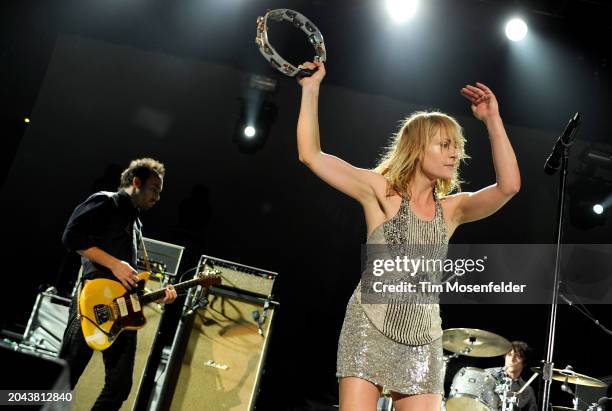 Emily Haines of Metric performs during Live 105's Not So Silent Night at Oracle Arena on December 11, 2009 in Oakland, California.