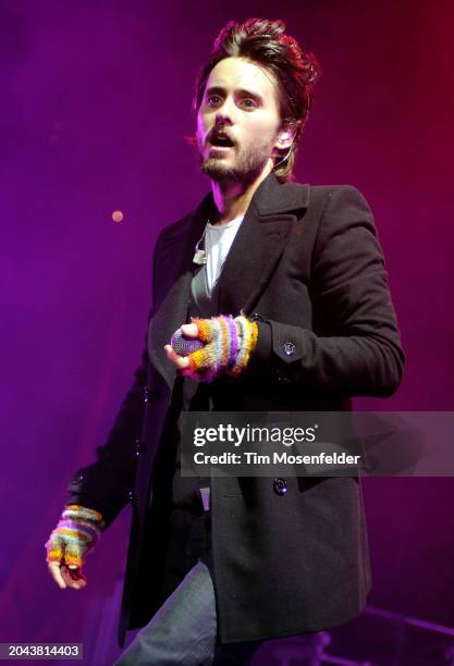 Jared Leto of 30 Seconds to Mars performs during Live 105's Not So Silent Night at Oracle Arena on December 11, 2009 in Oakland, California.