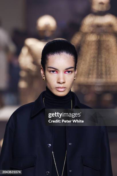 Model walks the runway during the Christian Dior Womenswear Fall/Winter 2024-2025 show as part of Paris Fashion Week on February 27, 2024 in Paris,...