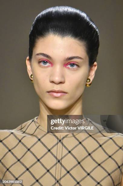 Model walks the runway during the Dior Ready to Wear Fall/Winter 2024-2025 fashion show as part of the Paris Fashion Week on February 27, 2024 in...