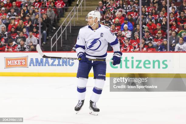 Tampa Bay Lightning center Steven Stamkos skates during a game between the against the against the Tampa Bay Lightning and New Jersey Devils on...